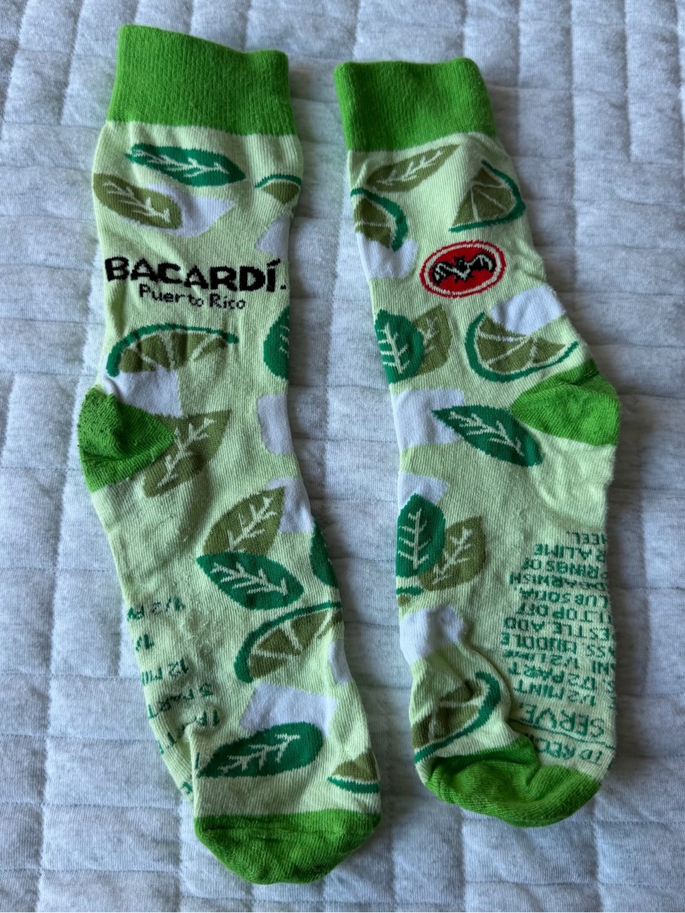 Bacardi Puerto Rico Lime Mojito Crew Socks Green